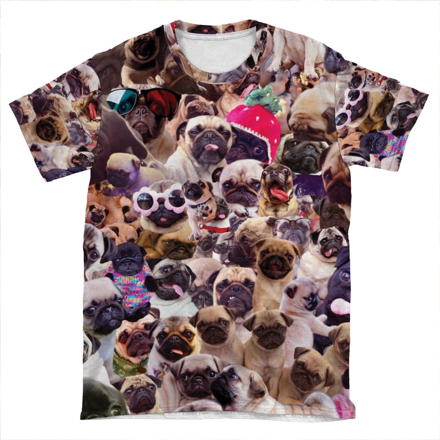 Pugs, Pugs, Pugs AOP T-shirt Tee