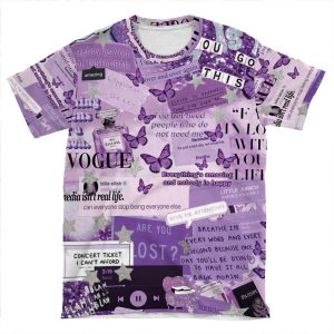 Purple Aesthetic Collage AOP T-shirt Tee