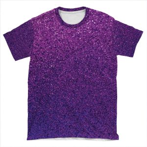 Purple Glitter Paper AOP T-shirt Tee
