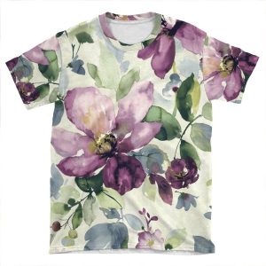 Purple Wild Flower AOP T-shirt Tee
