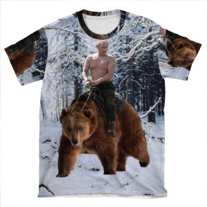 Putin On A Bear AOP T-shirt Tee
