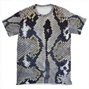 Python Snake Skin Texture Design AOP T-shirt Tee