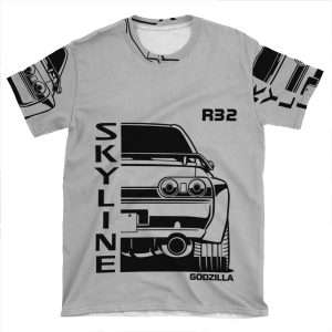 R32 Skyline Gtr, Japanese Racecar, Godzilla Car, Car Lover, Car Guy, Car Fan, Car Enthusiast, Gearhead, Petrolhead, Jdm Lover Gift AOP T-shirt Tee