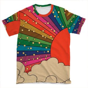 Rainbow 70S Sun AOP T-shirt Tee