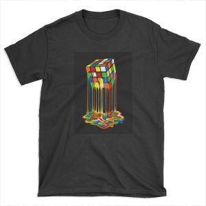 Rainbow Abstraction melted rubiks cube T-shirt Tee