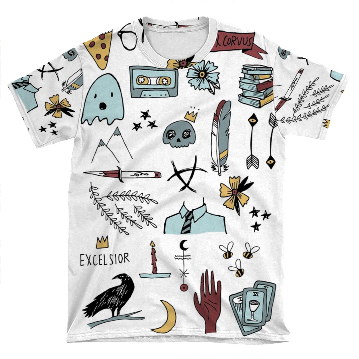 Raven Doodles AOP T-shirt Tee