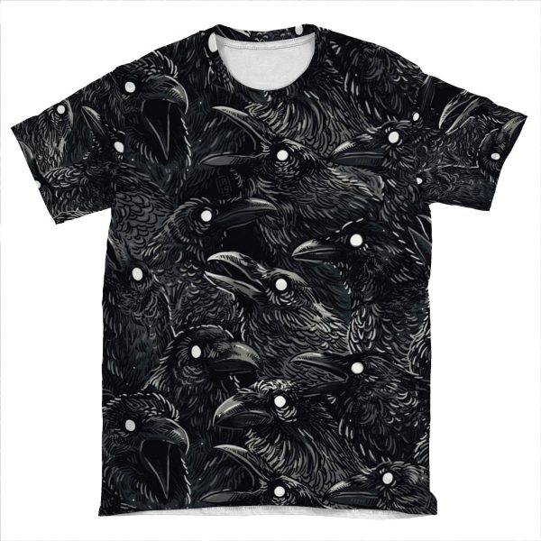 Raven Pattern 2 AOP T-shirt Tee