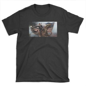 Reagan Riding a Velociraptor T-shirt Tee
