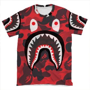 Red Bape Shark AOP T-shirt Tee