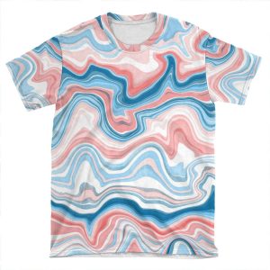 Red/Blue Marble AOP T-shirt Tee