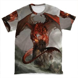 Red Dragon Fantasy AOP T-shirt Tee