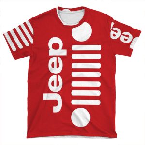Red Jeep Grill Phone AOP T-shirt Tee