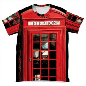 Red London Phone Box AOP T-shirt Tee