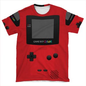 Red Nintendo Gameboy Color AOP T-shirt Tee