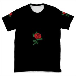 Red Rose Updated Quality AOP T-shirt Tee