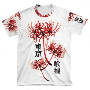 Red Spider Lilly Kanji 3 - Tokyo Ghoul AOP T-shirt Tee