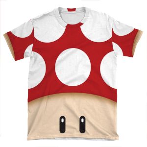 Red Super Mushroom AOP T-shirt Tee