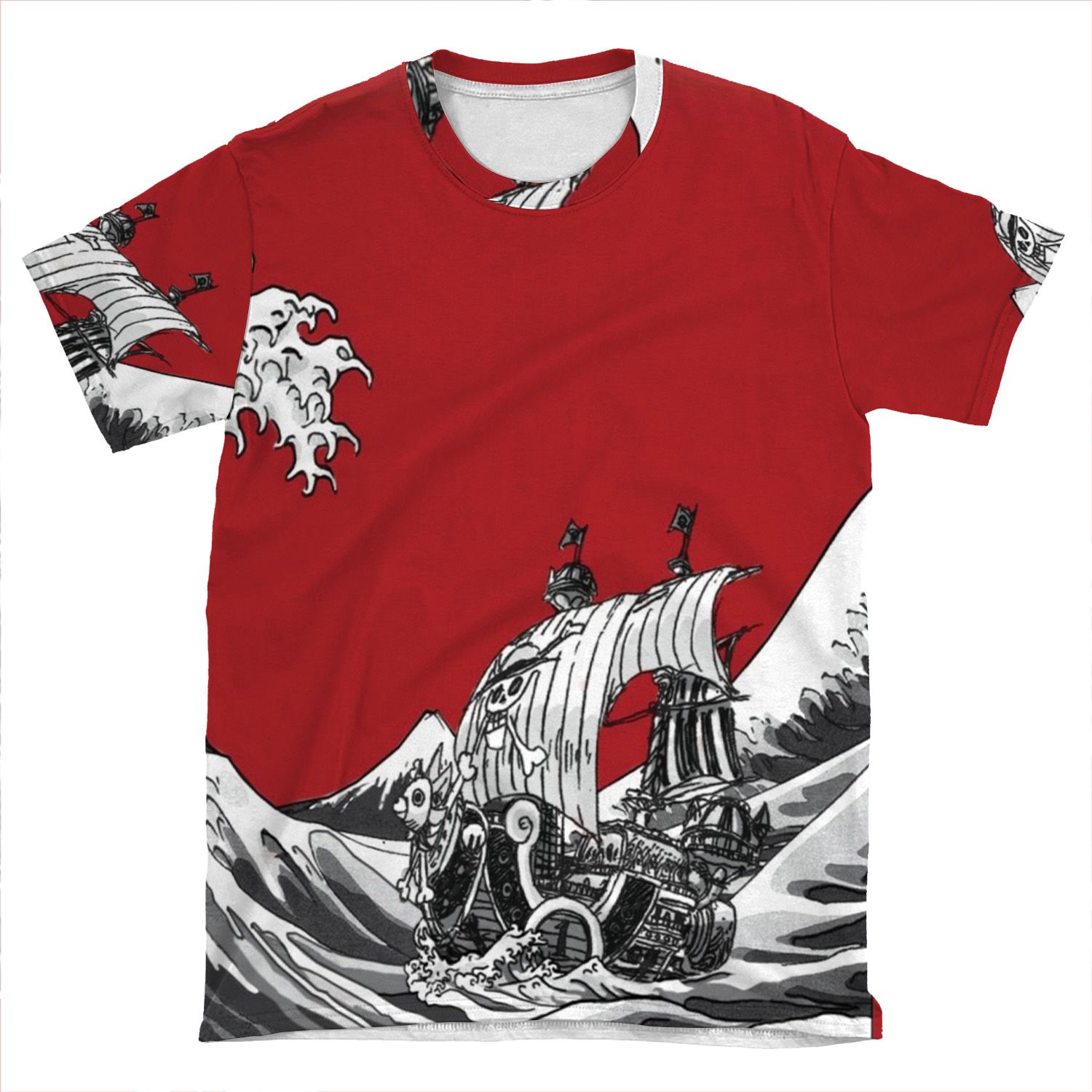 Red The Great Wave AOP T-shirt Tee
