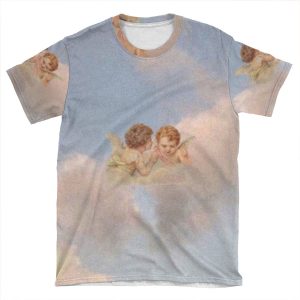 Renaissance Angels In Sky Cherubs Cupid AOP T-shirt Tee