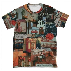 Retro 80S Aesthetic Grunge Teen Wallet Quote Tumblr Sticker AOP T-shirt Tee