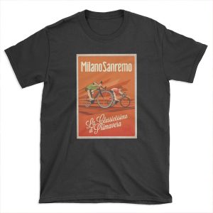 Retro Milan San Remo cycling art T-shirt Tee