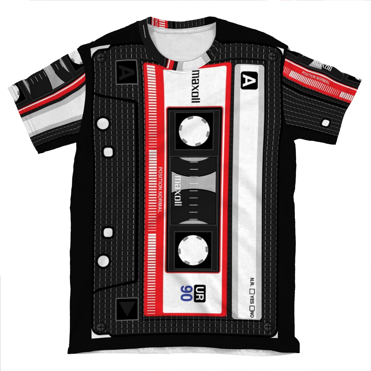 Retro Music Cassette AOP T-shirt Tee