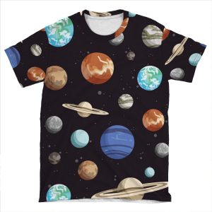 Retro Planet Design AOP T-shirt Tee