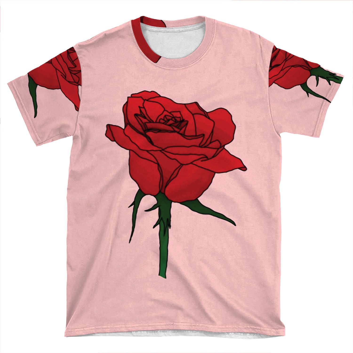 Retro Rose AOP T-shirt Tee
