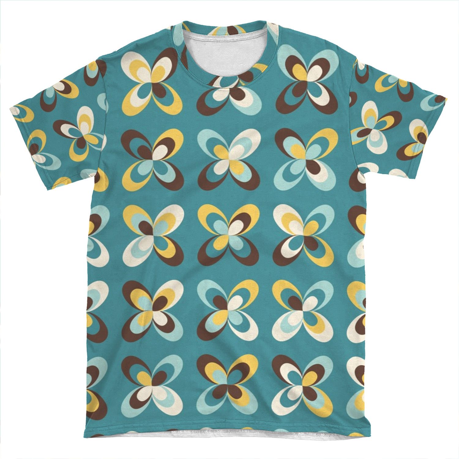 Retro Seasons 08, Summer Butterflies AOP T-shirt Tee