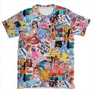 Retro Summer Collage AOP T-shirt Tee