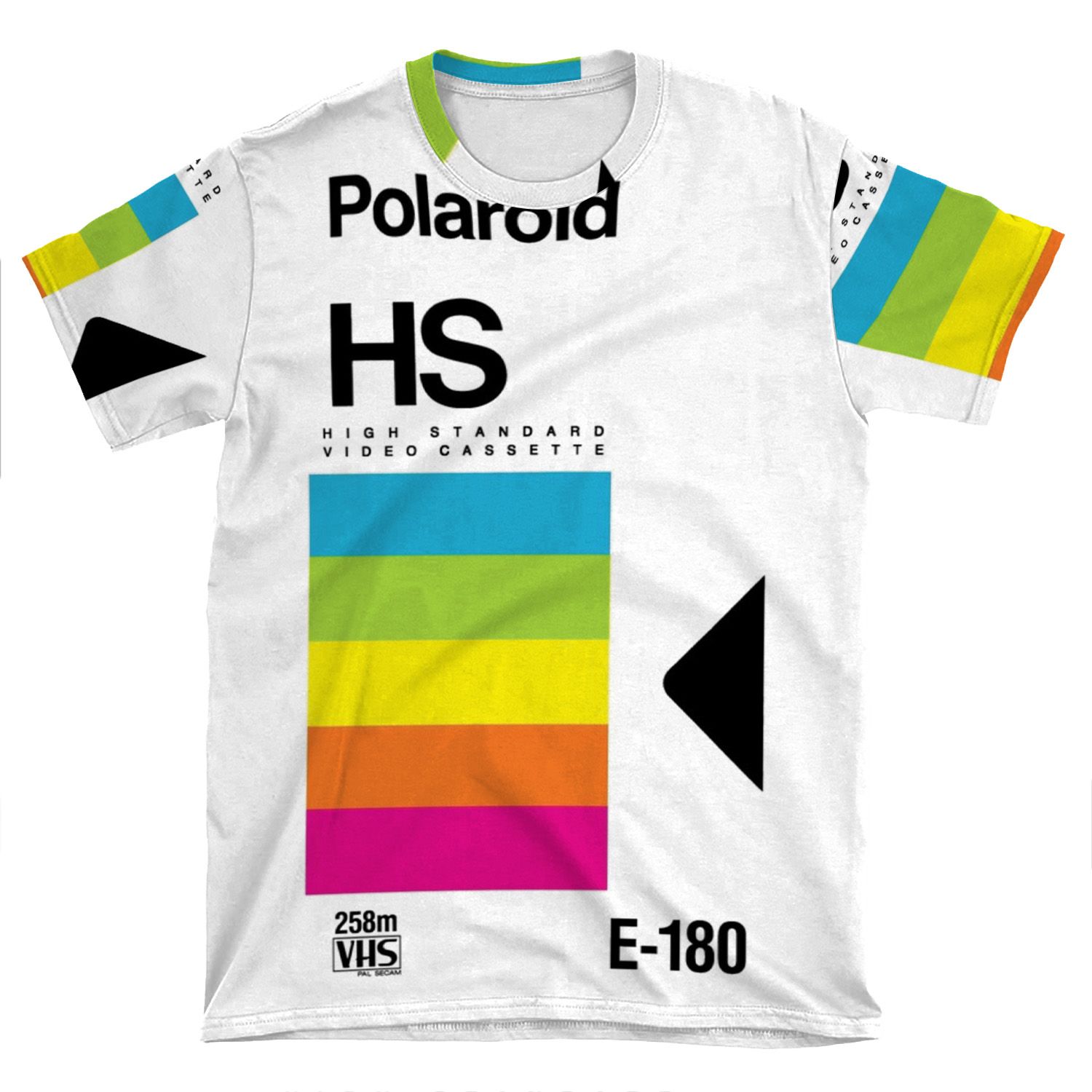 Retro Vhs Tape Vaporwave Aesthetic Rainbow AOP T-shirt Tee