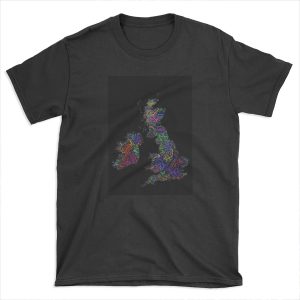 River basins of the British Isles in rainbow colours T-shirt Tee