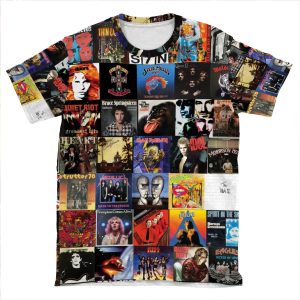 Rock Vinyl Collage AOP T-shirt Tee