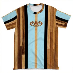 Rocky Point Hawaiian Engineered Faux Wood Surfboard - Aqua AOP T-shirt Tee