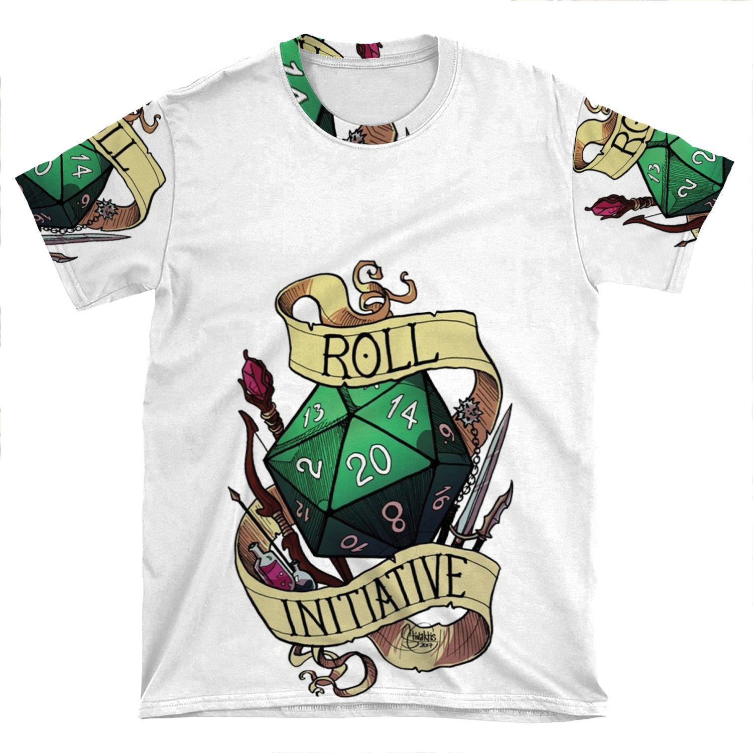 Roll Initiative AOP T-shirt Tee