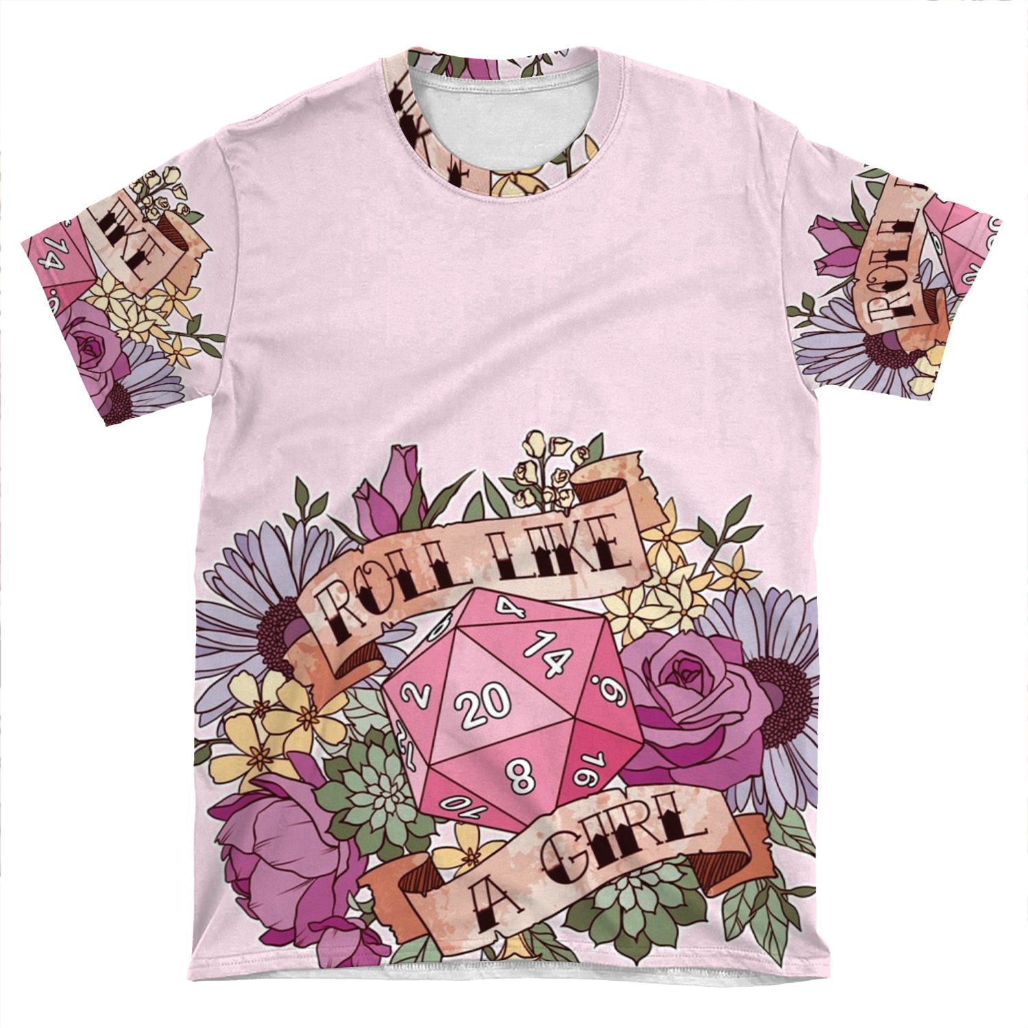 Roll Like A Girl AOP T-shirt Tee