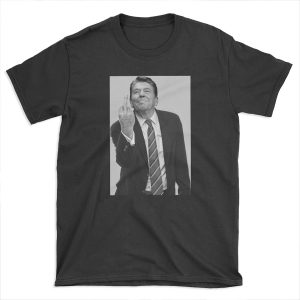 Ronald Reagan Flipping The Bird T-shirt Tee