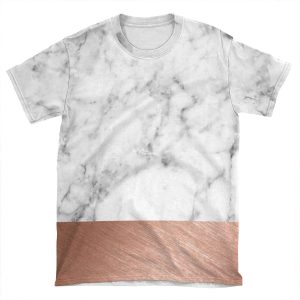 Rose Gold Marble AOP T-shirt Tee
