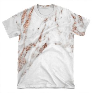 Rose Gold Vein Marble AOP T-shirt Tee