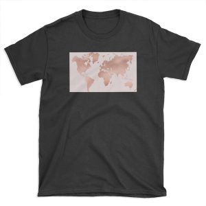 Rose Gold World Map T-shirt Tee