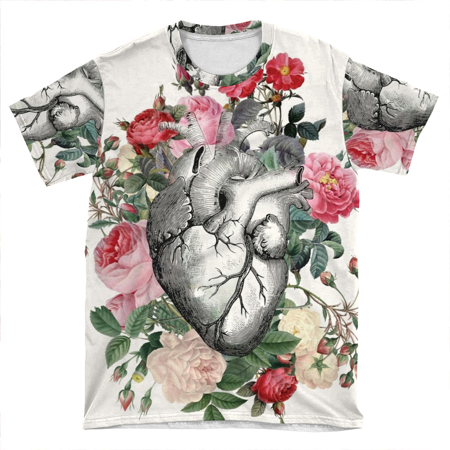 Roses For Her Heart AOP T-shirt Tee