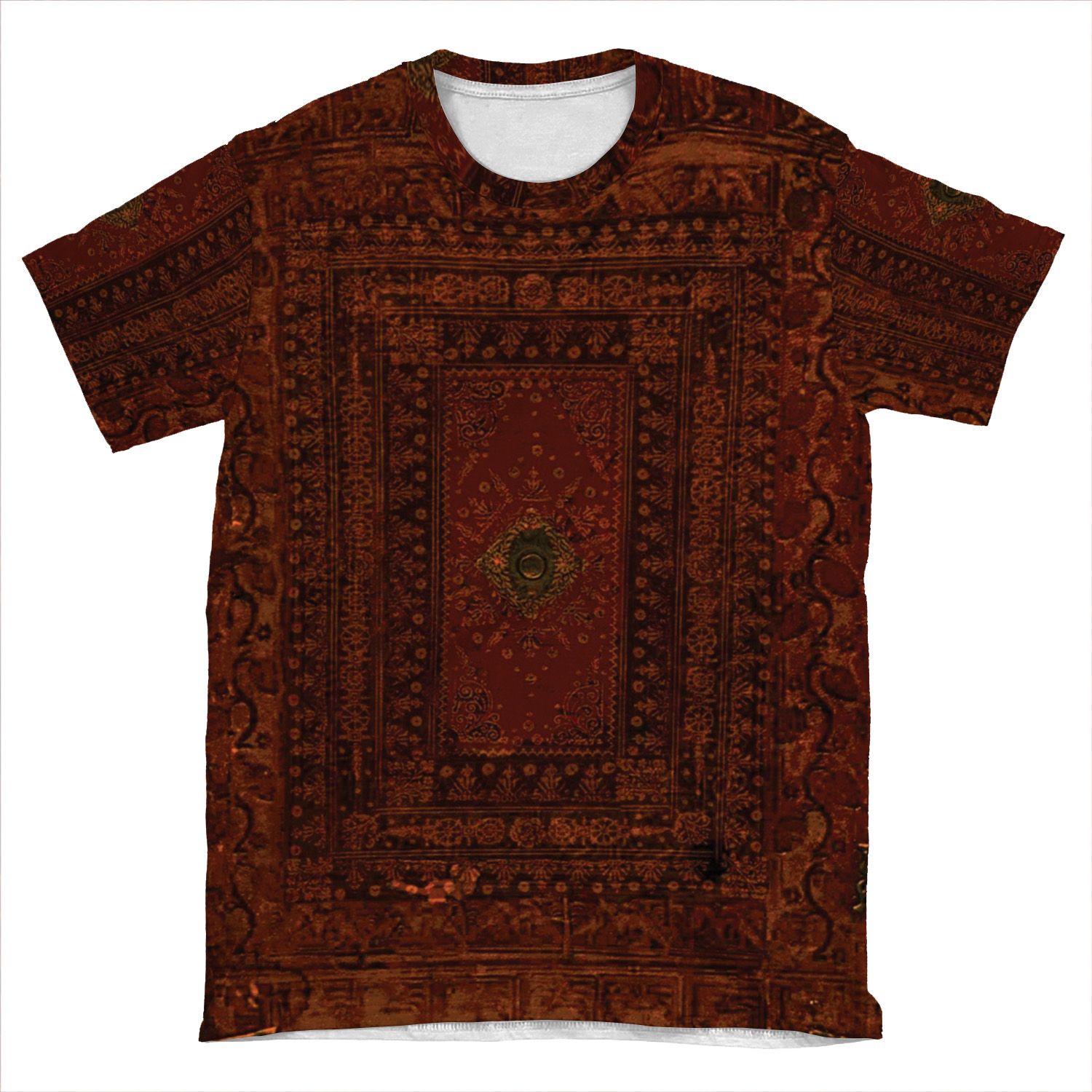 Rustic Engraved Leather Book Cover Design AOP T-shirt Tee