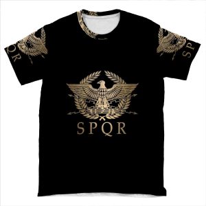 S*P*Q*R*- Roman Empire Standard Shield AOP T-shirt Tee