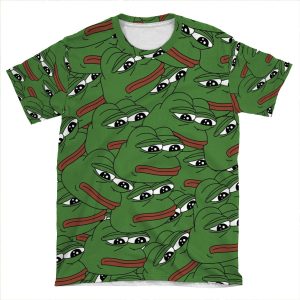 Sad Pepe Pattern AOP T-shirt Tee