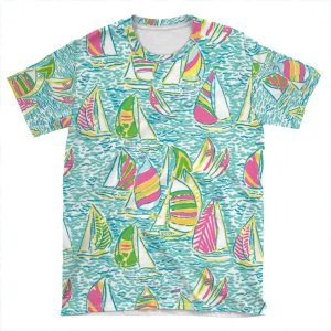 Sailboat Print AOP T-shirt Tee