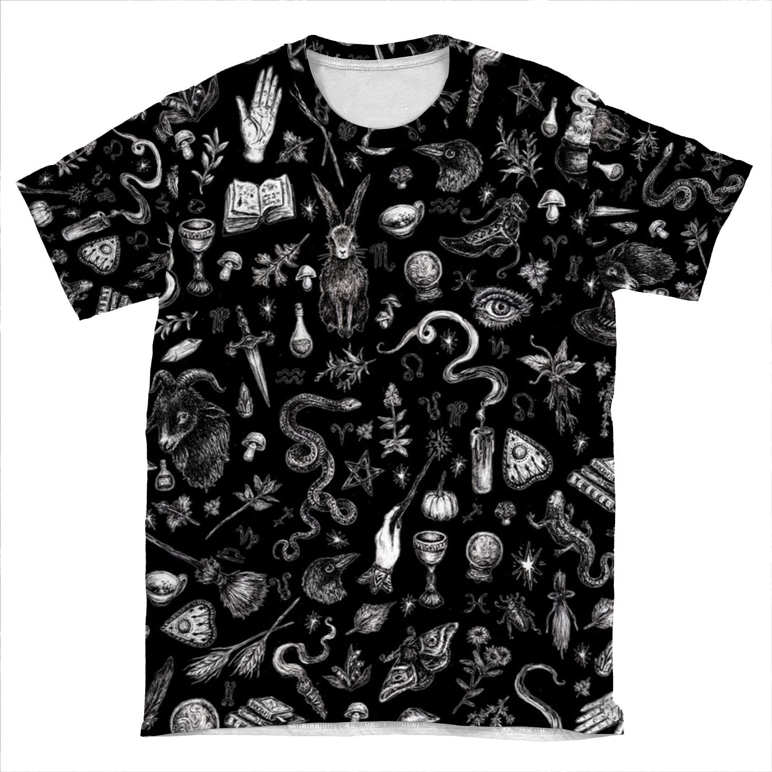 Salem Witch In Black AOP T-shirt Tee