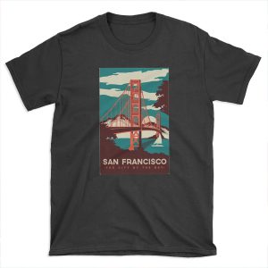 San Francisco Golden Gate Bridge Retro T-shirt Tee