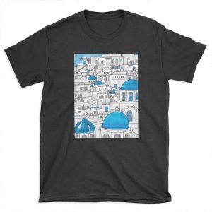 Santorini Blue and White Paradise T-shirt Tee