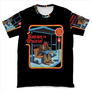Satan Is Waitin' AOP T-shirt Tee