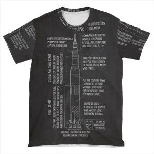Saturn V Blueprint AOP T-shirt Tee
